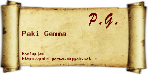 Paki Gemma névjegykártya